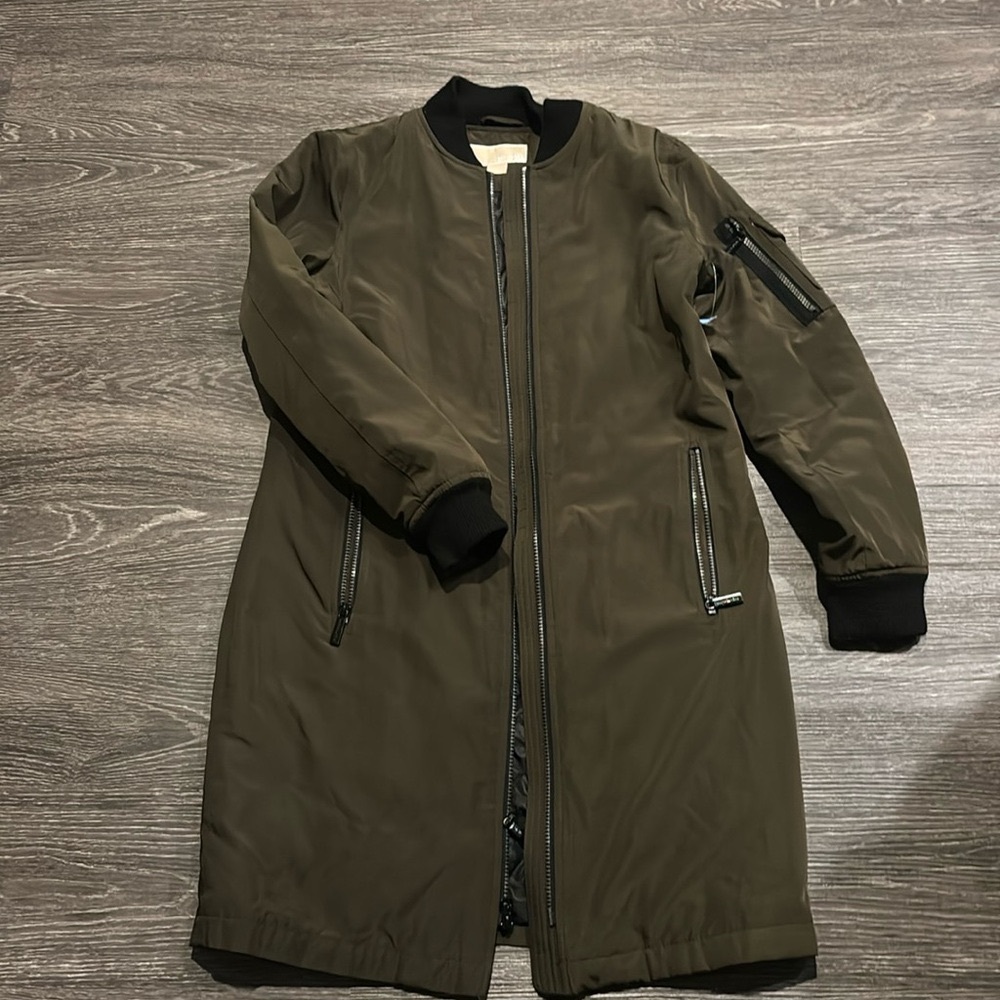 Micheal Kors women olive green jacket.
